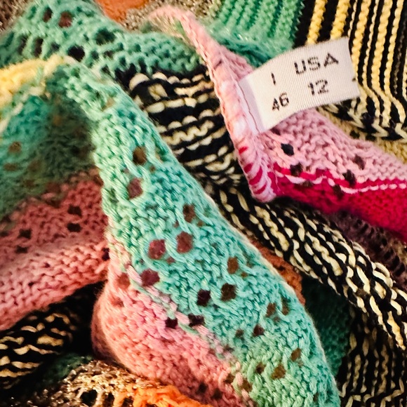 MOSCHINO VINTAGE STRIPED KNIT CARDIGAN SWEATER VIBRANT RED YELLOW GOLD JACKET IT - Picture 3 of 7